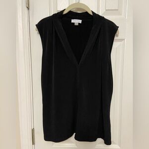 Calvin Klein Women's Elegant Black V-Neck Blouse